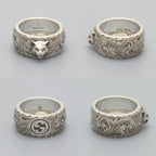 Gucci Cat Head Ring Interlocking Arabesque Sterling Silver — view 3