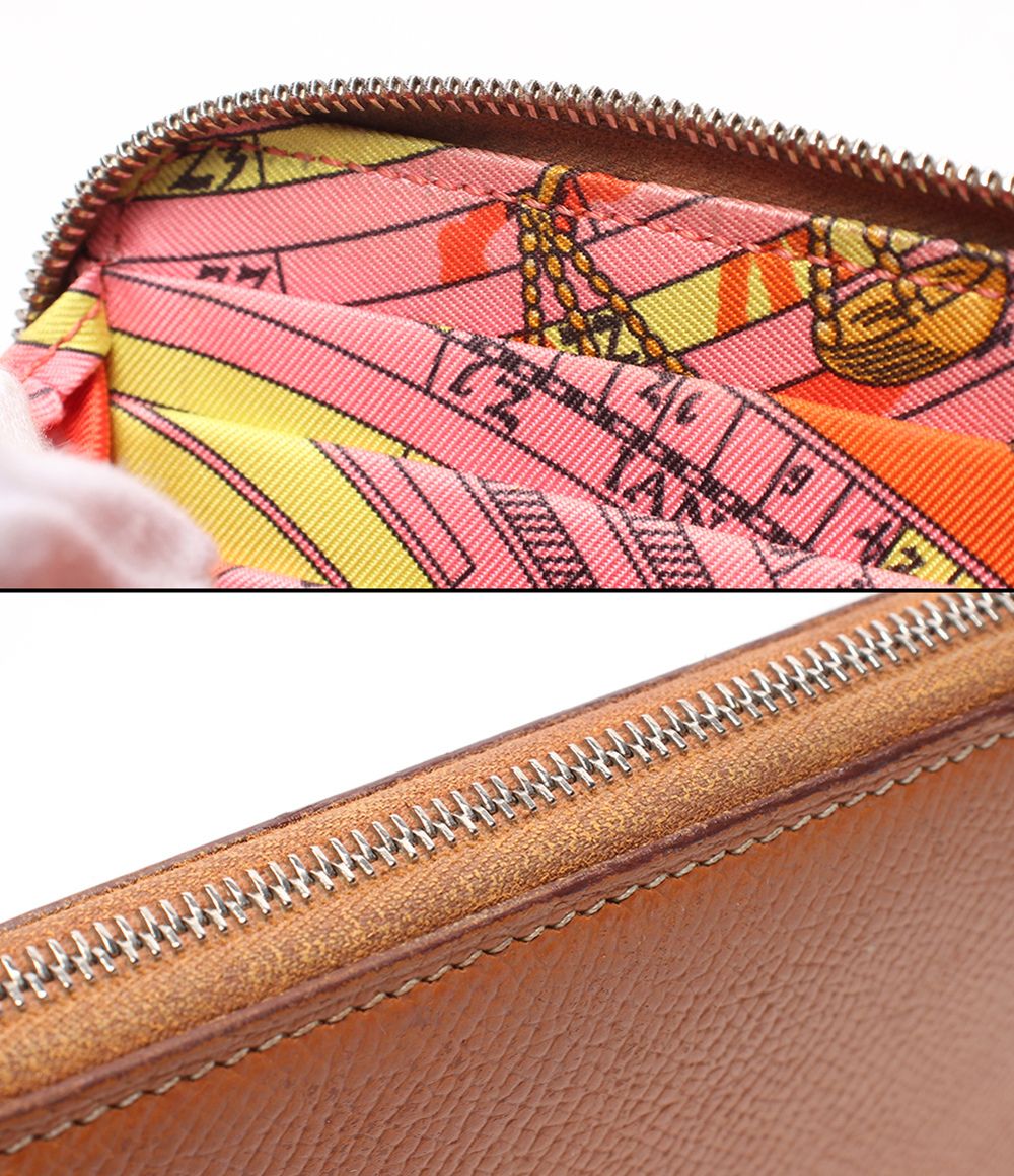 Hermes Zip Around Wallet Silver Azap Long Silk In