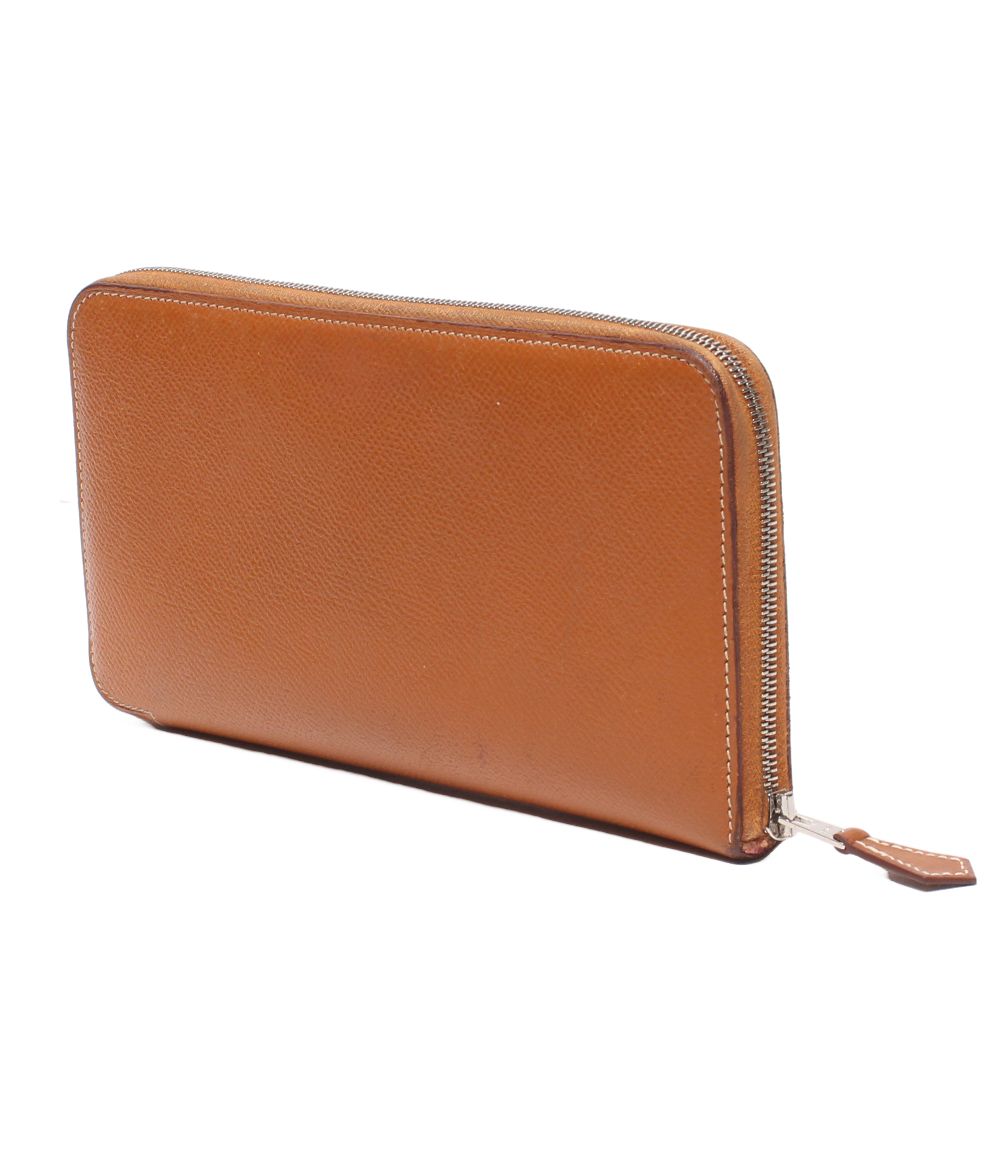 Hermes Zip Around Wallet Silver Azap Long Silk In