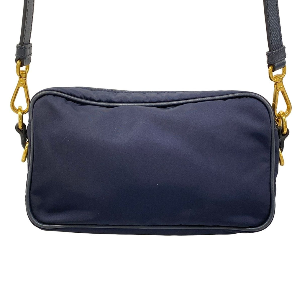 Prada Shoulder Bag Navy Removable Strap Leather — view 3