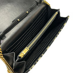 Saint Laurent Paris Wallet Black Gold Chain Strap Removable Star Pattern Leather — view 4