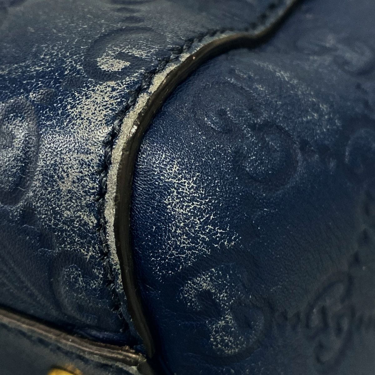 Gucci Handbag Guccissima Line Navy Leather — view 6