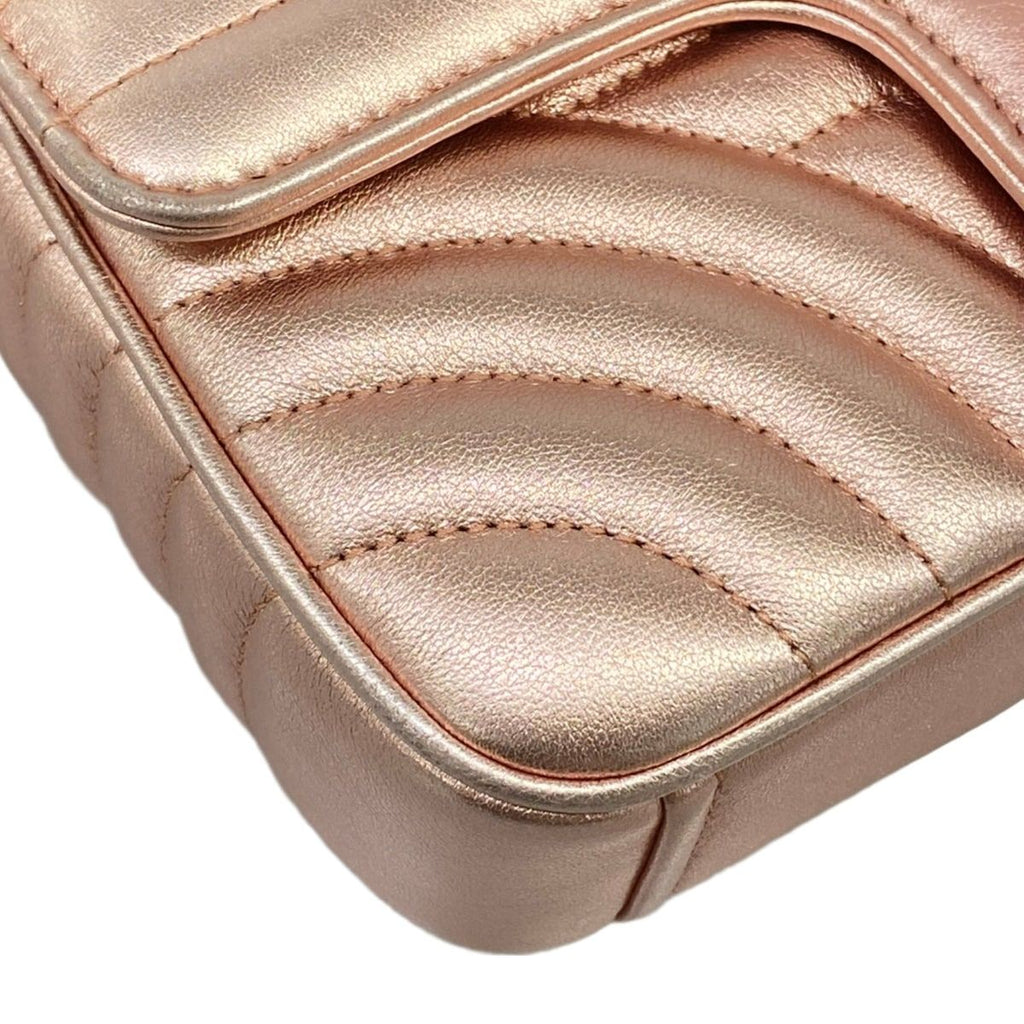 Prada Shoulder Bag Diagram Leather Small Pink Gold Chain — view 6