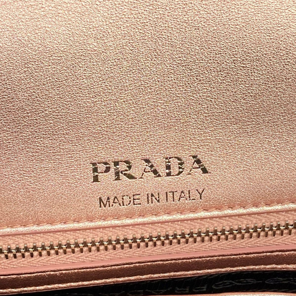 Prada Shoulder Bag Diagram Leather Small Pink Gold Chain — view 9