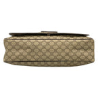 Gucci Shoulder Bag Interlocking GG Supreme Beige Ebony Dark Brown Leather — view 5