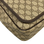 Gucci Shoulder Bag Interlocking GG Supreme Beige Ebony Dark Brown Leather — view 6
