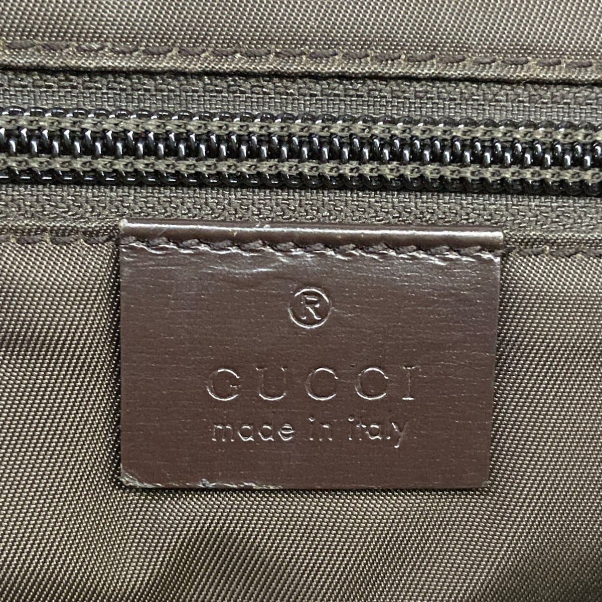 Gucci Shoulder Bag Interlocking GG Supreme Beige Ebony Dark Brown Leather — view 8