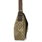 Gucci Shoulder Bag Interlocking GG Supreme Beige Ebony Dark Brown Leather — view 2