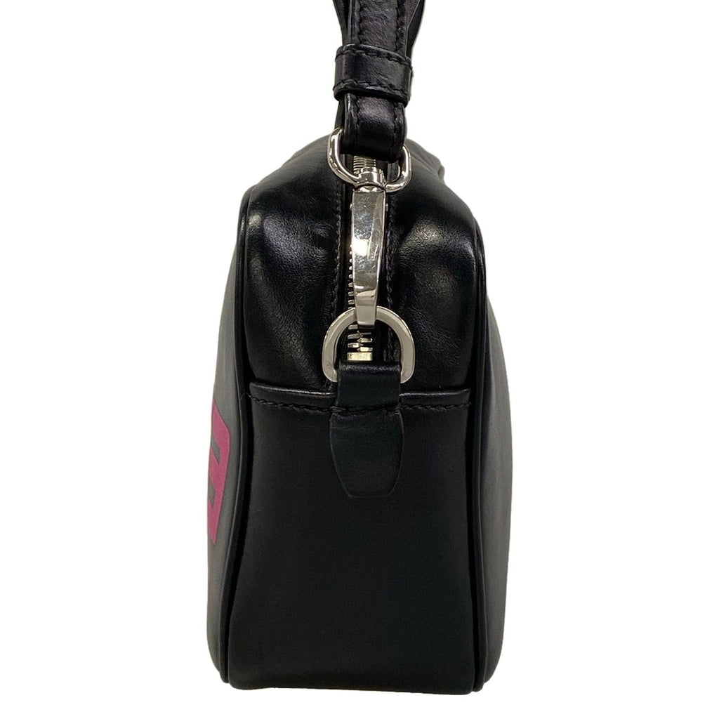 Prada Shoulder Bag Black Purple Gray Leather — view 4