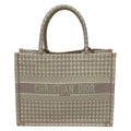 Dior Tote Book Vintage Small Light Pink Ivory Houndstooth