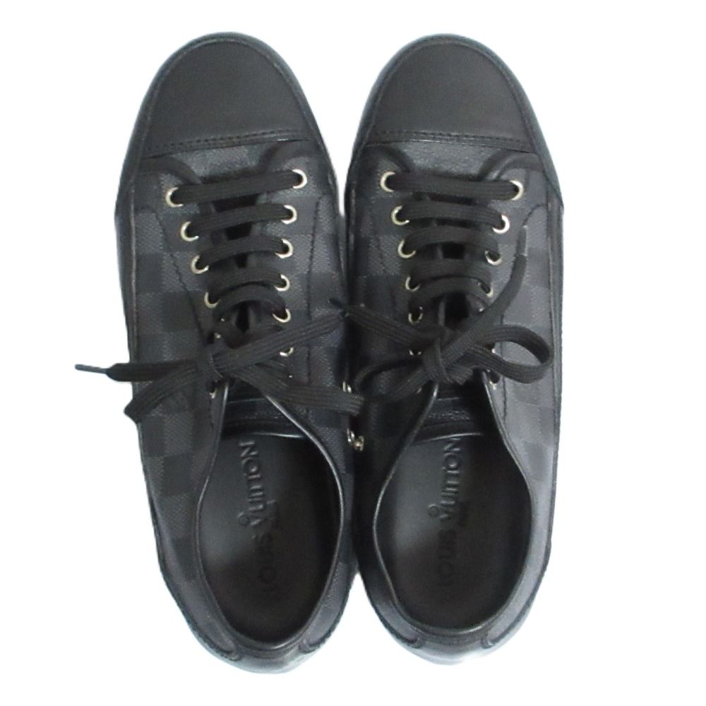 Louis Vuitton Damier Graphite Leather Sneakers 5.5 Black — view 4