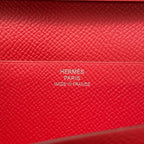 Hermes Wallet Bearn Souffle Depth Yes Rouge Tomato Silver Epsom — view 8