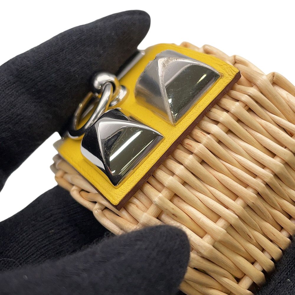Hermes Bracelet Medley Picnic Lime Silver Swift Rattan T2 — view 7