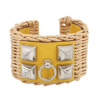 Hermes Bracelet Medley Picnic Lime Silver Swift Rattan T2