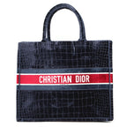 Dior Tote Book Faux Croc Suede Large