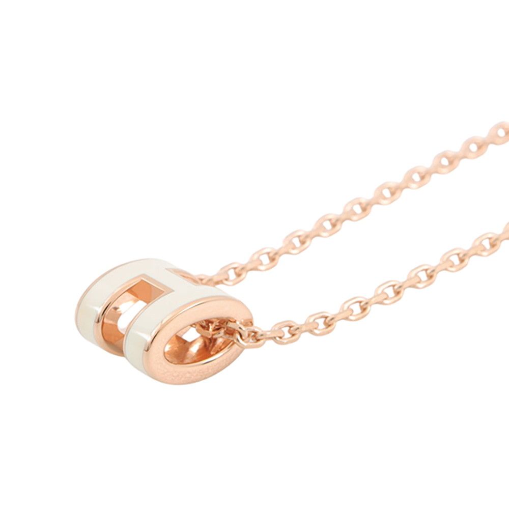 Hermes Necklace Mini Pop White Pink Gold — view 2