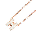 Hermes Necklace Mini Pop White Pink Gold
