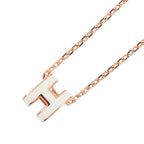 Hermes Necklace Mini Pop White Pink Gold