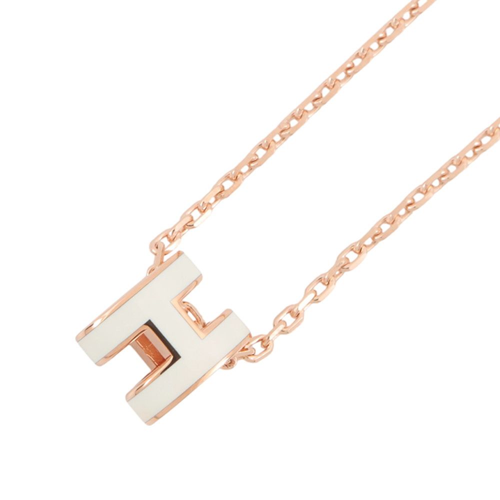 Hermes Necklace Mini Pop White Pink Gold — view 3