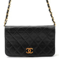 Chanel Chain Shoulder Bag Quilted CC Logo Lambskin Black