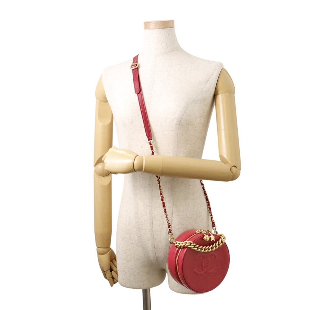 Chanel Chain Shoulder Bag CC Logo Round Leather — view 4
