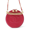 Chanel Chain Shoulder Bag CC Logo Round Leather