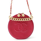 Chanel Chain Shoulder Bag CC Logo Round Leather