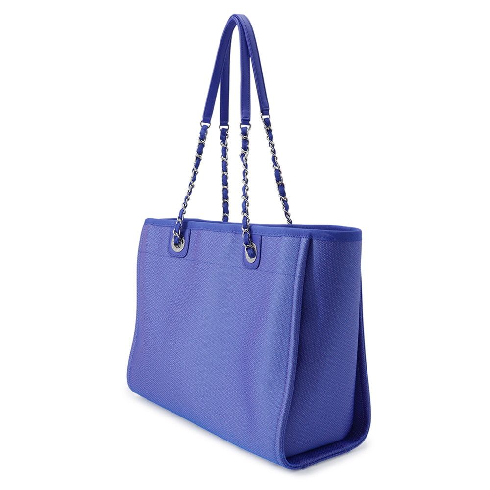 Chanel Tote Deauville Line Shopping Logo Canvas Chain — view 2