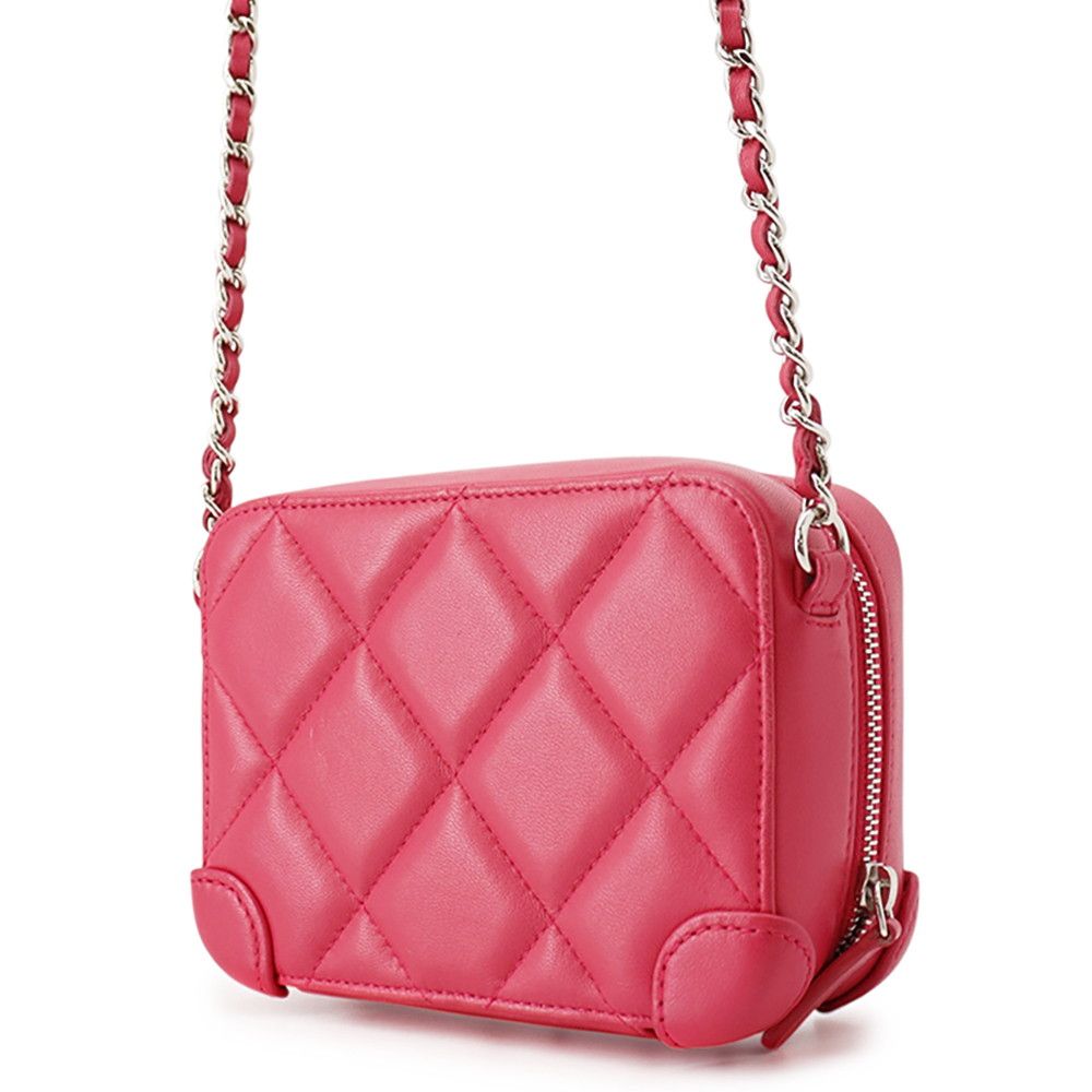 Chanel Chain Shoulder Bag Quilted CC Logo Lambskin — view 2