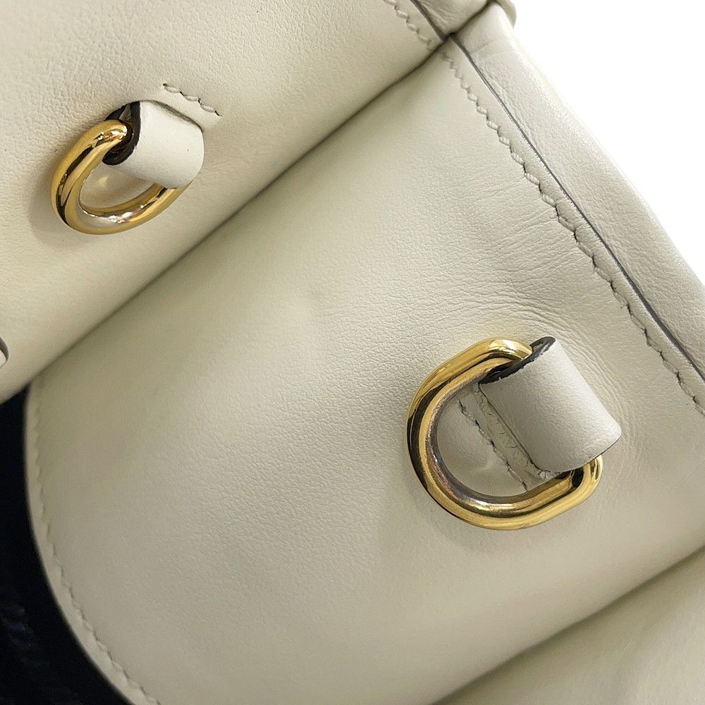 Prada Handbag Symbol Topstitch Small Leather 2-Way White — view 9