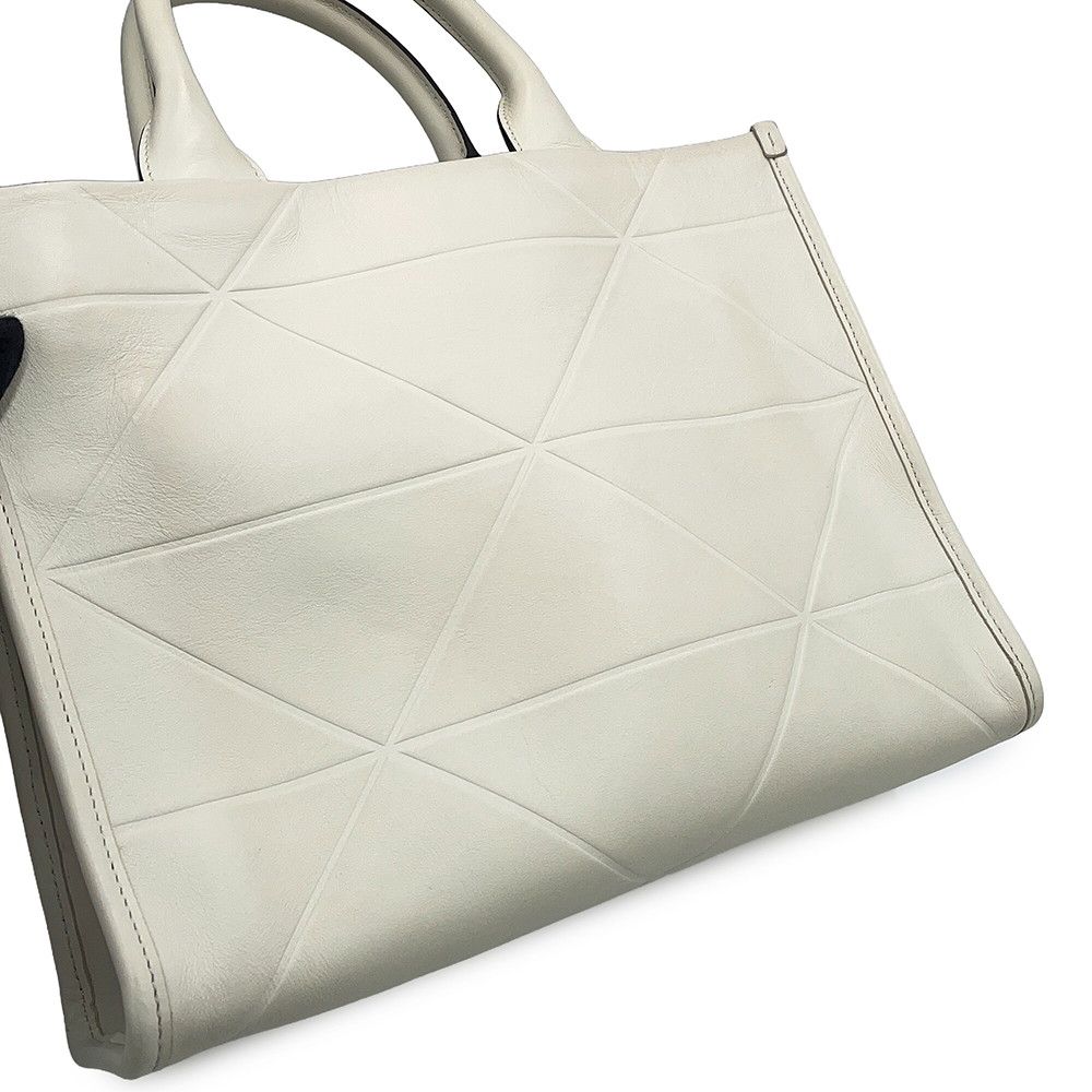 Prada Handbag Symbol Topstitch Small Leather 2-Way White — view 7
