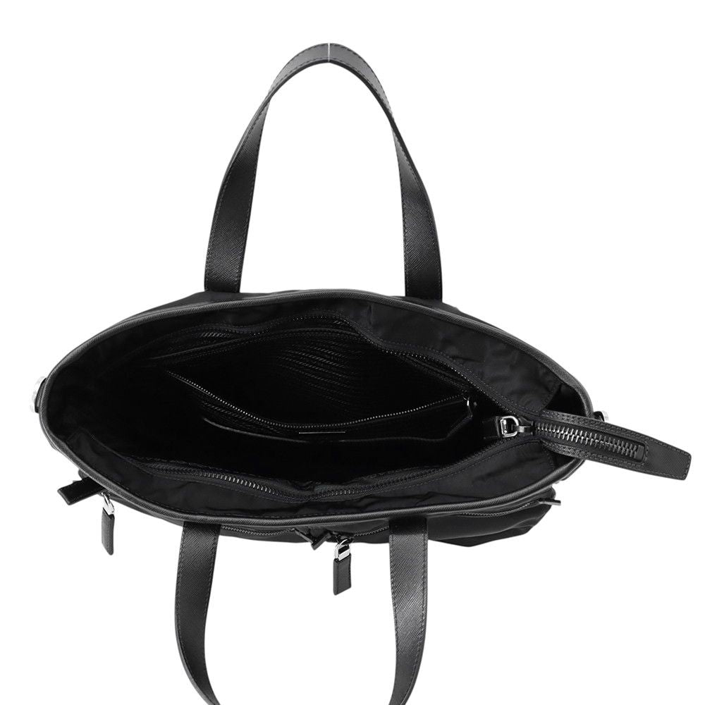 Prada Tote Business Nylon Leather 2-Way Shoulder Bag Black — view 6