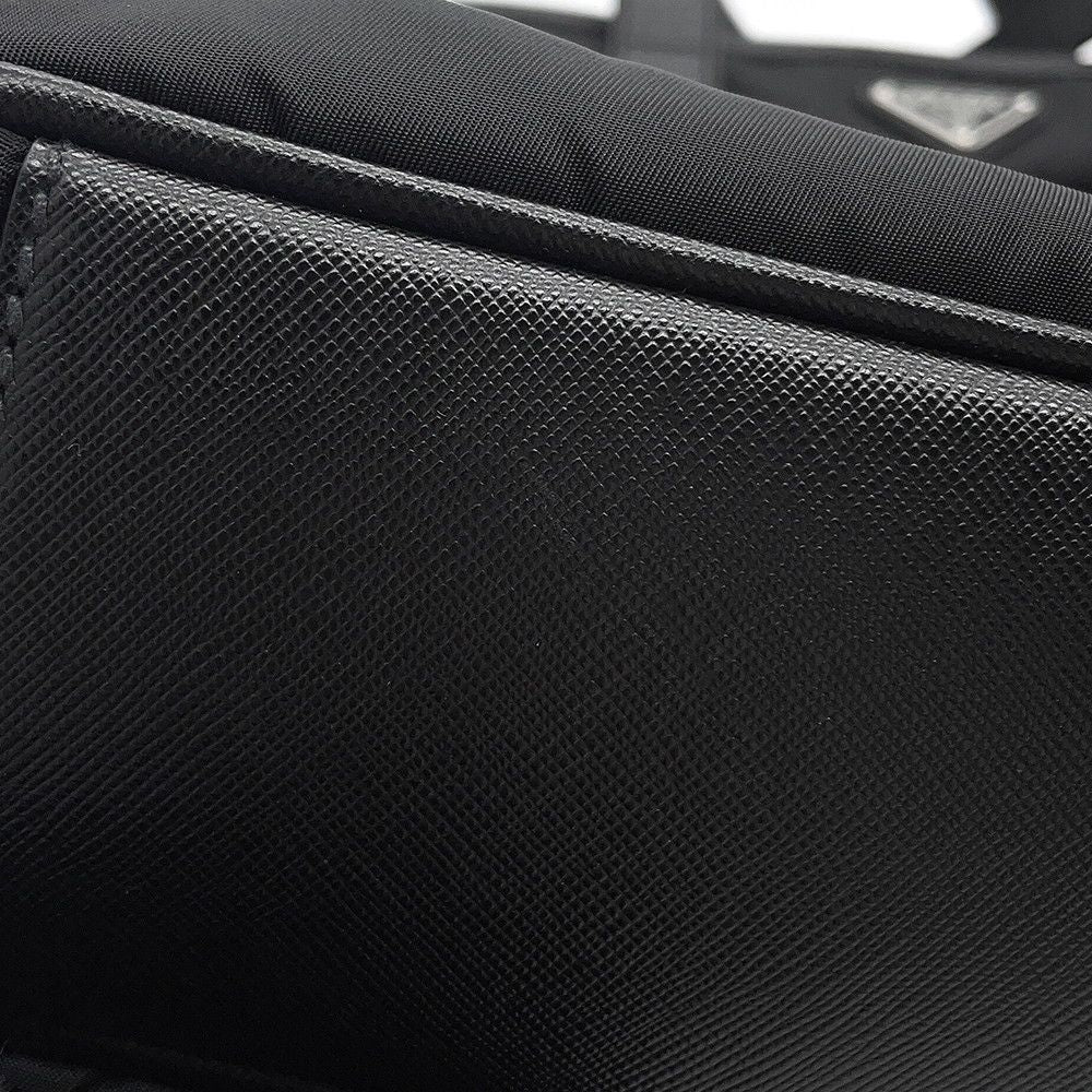Prada Tote Business Nylon Leather 2-Way Shoulder Bag Black — view 7