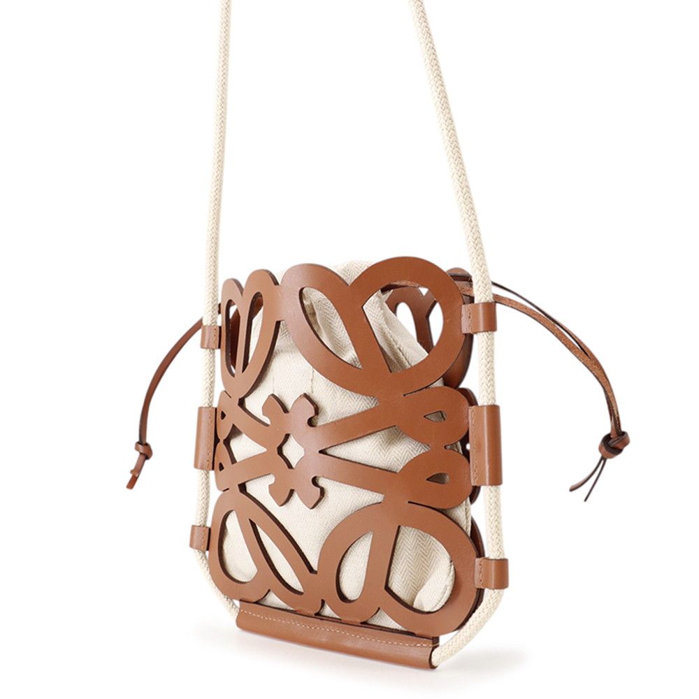 Loewe Shoulder Bag Anagram Cutout Leather Canvas — view 2