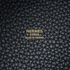 Hermes Handbag Picotin Lock PM Black Gold Taurillon Clemence — view 6