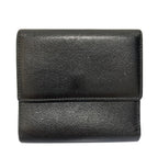 Chanel CC Logo Button Leather Compact Wallet Trifold Black — view 2