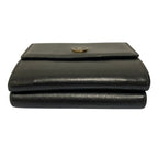Chanel CC Logo Button Leather Compact Wallet Trifold Black — view 4