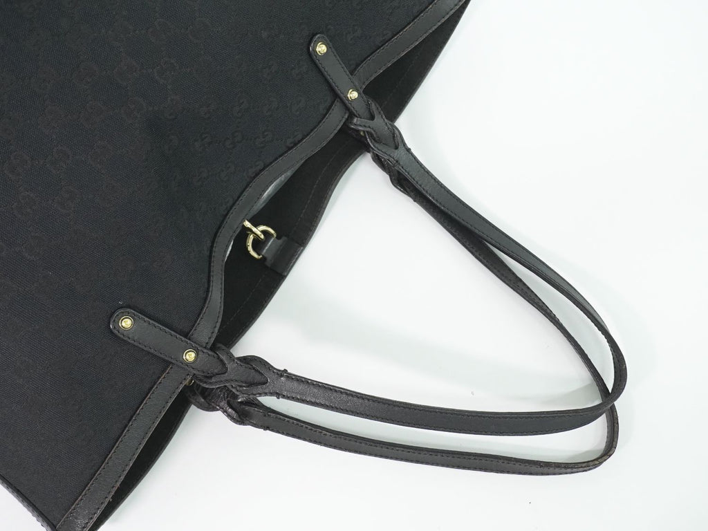 Gucci GG Canvas Shoulder Bag Tote Black — view 4