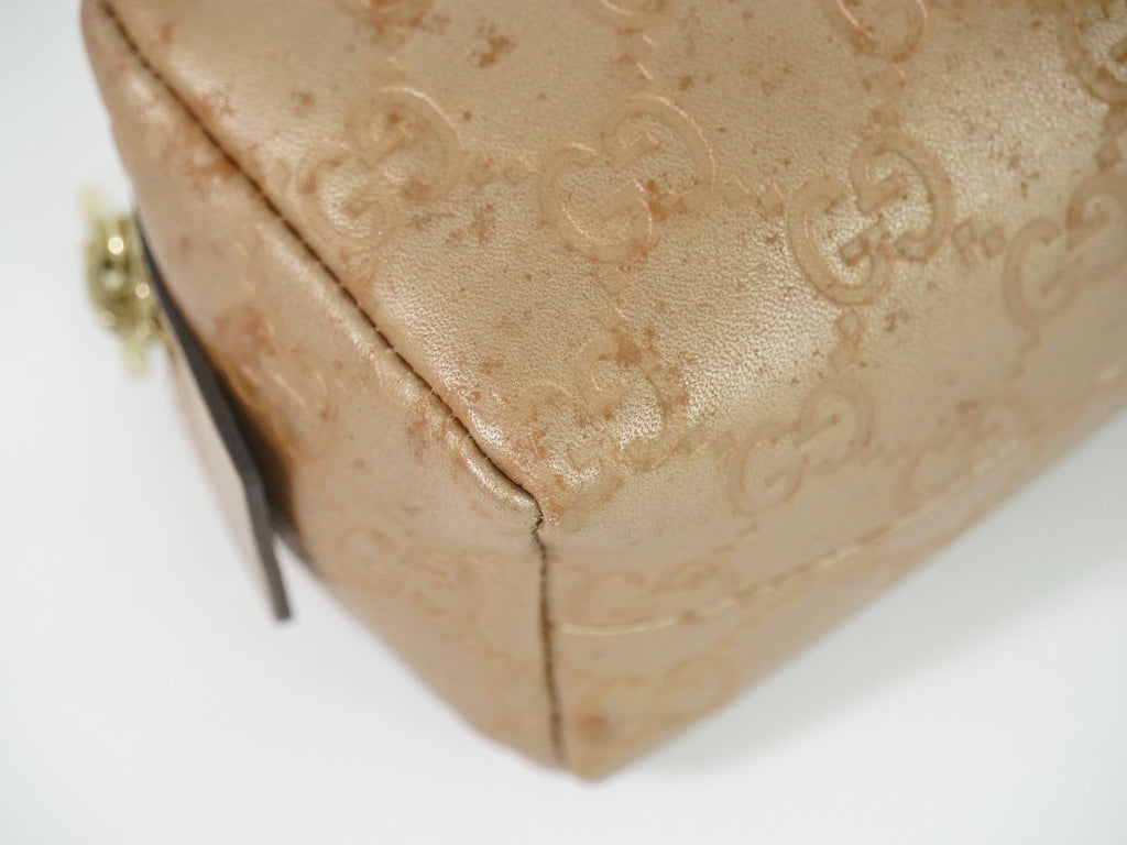 Gucci Guccissima Leather Pouch Case Pink Beige — view 6