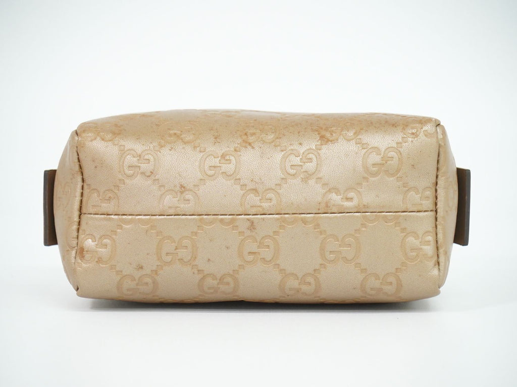 Gucci Guccissima Leather Pouch Case Pink Beige — view 3