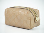 Gucci Guccissima Leather Pouch Case Pink Beige — view 2
