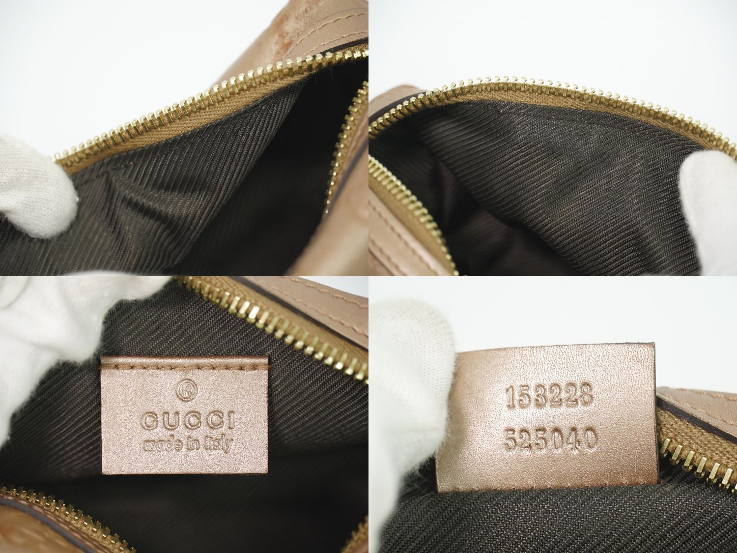 Gucci Guccissima Leather Pouch Case Pink Beige — view 9