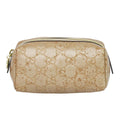 Gucci Guccissima Leather Pouch Case Pink Beige