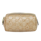 Gucci Guccissima Leather Pouch Case Pink Beige