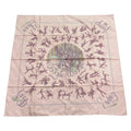 Hermes Carre 90 Boogie Woogie Silk Scarf Pink