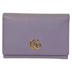Gucci Double Leather Bifold Card Case Purple