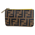Fendi Zucca Fragment Case Coin Card Brown Yellow