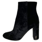 Saint Laurent Paris Cassandra Logo Side Zip Velvet Short Boots — view 2
