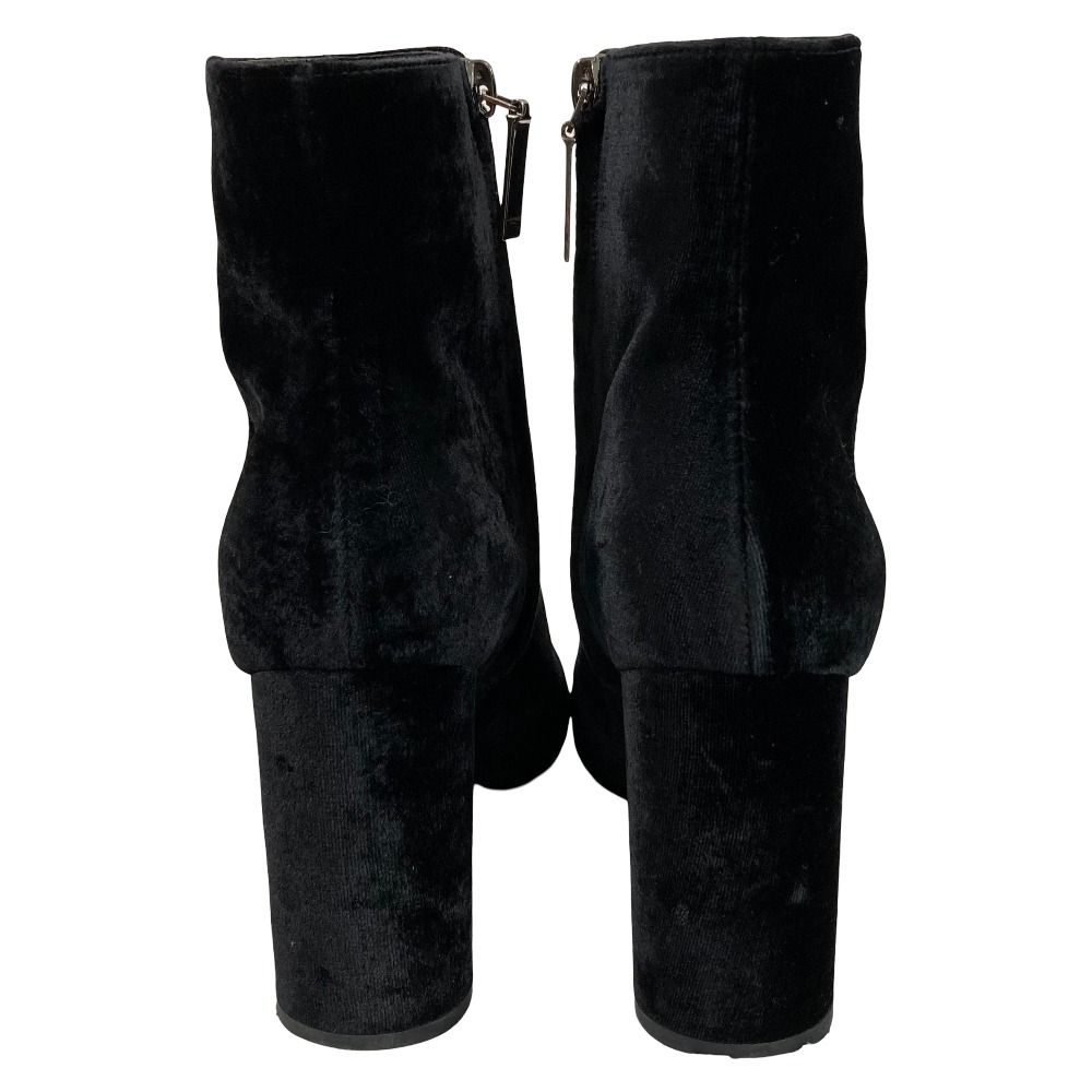 Saint Laurent Paris Cassandra Logo Side Zip Velvet Short Boots — view 5