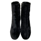 Saint Laurent Paris Cassandra Logo Side Zip Velvet Short Boots — view 3